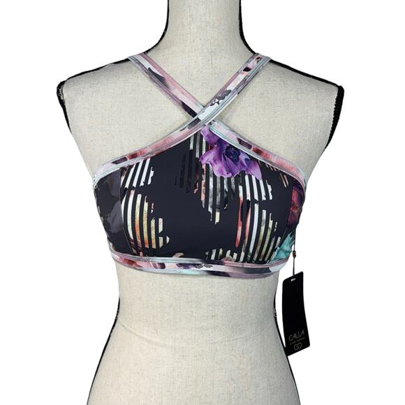 CALIA by Carrie Underwood Other - Calia Small High Neck Sports Bra Floral Botanical Garden Stretch Back Closure